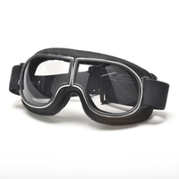 Lunettes de moto rétro vintage Lunettes de sport pour demi-casque de motocross extérieur Protection des yeux