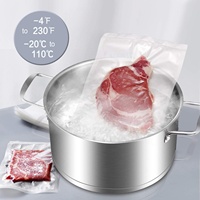 Sac de rangement alimentaire personnalisé, sac de rangement sous vide noir transparent, sacs de scellage sous vide en plastique laminé en Nylon PE pour aliments