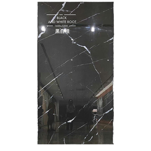 Piastrelle per pavimenti <span class=keywords><strong>in</strong></span> finto marmo Nero ceramica lucida artificiale Nero Marquina marmo lastre di pietra sinterizzata - Product Image 1