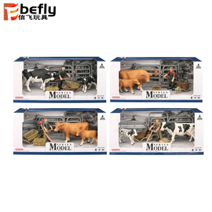 Divertido figuras de animales de juguete de plástico de las vacas con humanos - Product Image 5