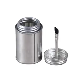 200ml Screw top metal tin can for PVC/CPVC/UPVC cement with ball dauber or brush