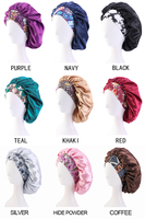 Bonnet de Nuit Africain en Satin Élastique Grande Taille à Large Bande pour Femmes