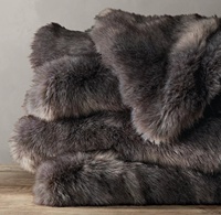 Couverture de luxe épaisse en fausse fourrure de chinchilla