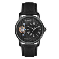 Jam Tangan Pria TOMI T104 Grosir, Desain Dial Bulat Premium, Tali Kulit, Jam Tangan Quartz Berkualitas Tinggi untuk Penggunaan Sehari-hari