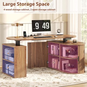 Scrivania da Ufficio Ergonomica Elettrica Regolabile in Altezza a Forma di L, Nuovo Design 2026, in Legno con Ampio Spazio di Archiviazione - Product Image 2
