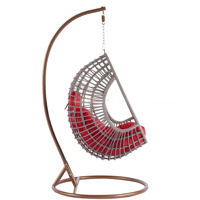 Chaise suspendue en osier pour patio extérieur Offre Spéciale Chaises panier à oeufs avec support Capacité de 120kg Marron