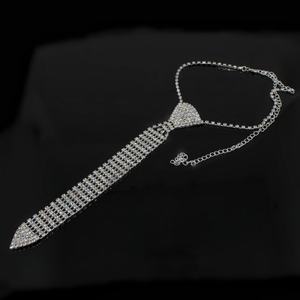 ファッションフルクリスタルダイヤモンドネクタイネックレス女性用ラインストーンタイチョーカーウェディングジュエリーアクセサリー - Product Image 3