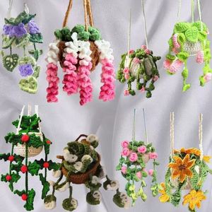 Cestas de Plantas Tejidas a Mano Personalizadas de Fábrica, Flores de Ganchillo para el Hogar, Accesorios Colgantes, Adornos Florales - Product Image 1
