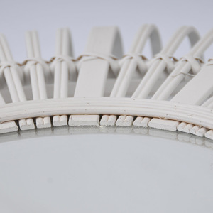 65.5*65.5*8 Art Design <strong>Circle</strong> Bamboo Bathroom Decor Hanging Wall <strong>Mirror</strong> Simple <strong>White</strong> Round Decorative Wall <strong>Mirror</strong> - Product Image 4