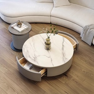 Tavolino da caffè in marmo rotondo di lusso moderno, - Product Image 4
