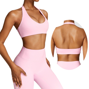 Comfort Fitness Hollow Active Wear Sexy Back Custom Logo Yoga Gym Workout Top Halter Sports Running <strong>Bra</strong> for Women - Product Image 1