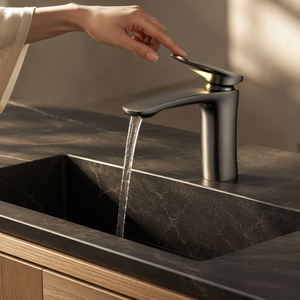 Robinet moderne en cuivre à poignée unique avec cartouche céramique, à poser sur le plan, pour lavabo et toilettes de salle de bain - Product Image 3