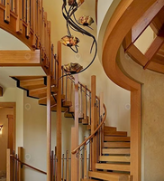 Escalier flottant Prima, escalier cantilever en acier dissimulé, escalier à marches en bois sur mesure pour la décoration intérieure de villa