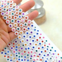 Bricolage Vêtements Accessoires Matériel de Couture Garniture Plastique Acrylique Fleur de Prune Strass Chaîne Costume Robe Rembourrage Diamant Dentelle