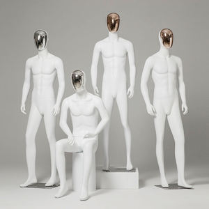 Mode bel homme taille costume d'affaires manteau fenêtre affichage corps complet noir mat mâle argent Chrome visage <span class=keywords><strong>Mannequin</strong></span> à vendre - Product Image 4