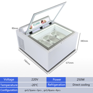 110V 220V Thương Mại Xách Tay Mini Ice Cream Hiển Thị Tủ Đông Countertop Gelato Bánh Hiển Thị Tủ Lạnh Nhỏ Ice Cream <span class=keywords><strong>Showcase</strong></span> - Product Image 5