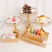 Bestseller 9-teiliges Set Gold Aluminiumlegierung Hochzeitsdekoration Zubehör Dessert-Tisch Präsentationsset Hochzeitstortenständer