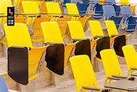 Meubles scolaires, bureau et chaise, table d'étudiant, siège en plastique avec grande tablette d'écriture