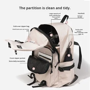 Nueva Mochila Impermeable Unisex de Gran Capacidad, Transpirable, con Correas de Hombro Curvas de Nailon y Poliéster, Estilo INS, para Viajes - Product Image 4