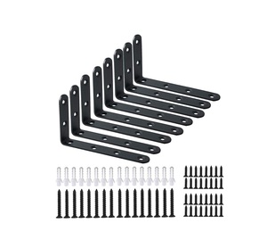 Staffa per Mensole a L, Supporto Angolare per Parete, Giunto per Appendere Pannelli in Legno - Product Image 1