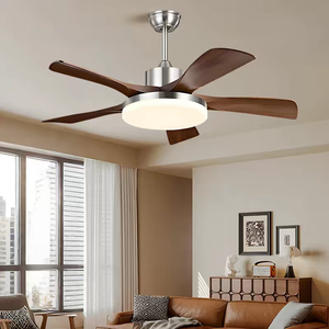 Antiker Deckenventilator mit Licht, 3/5 Flügel aus ABS/Holz, <span class=keywords><strong>LED</strong></span>-Deckenventilatorlampe, dimmbar mit Fernbedienung, leiser DC-Motor für Esszimmer - Product Image 4