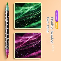 Stylo marqueur double tête Baiyi 96 couleurs, pointe ronde de 6 mm pour papier, encre fluorescente et scintillante effet étoile