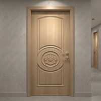Puerta de Madera Sólida con Marco, Insonorizada, con Diseño de Línea y Textura de Chapa Natural, para Interiores de Dormitorios, del Principal Fabricante de China