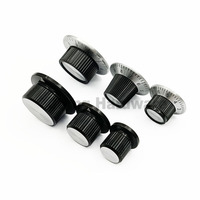 Logam aluminium padat dua warna hitam perak topi Bell jenis Amplifier rok gitar tombol Volume
