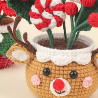 Ornement de Noël en pot fait main au crochet, Décoration d'ambiance pour salon et bureau, Fleur au crochet en fil, Cadeau, Croix