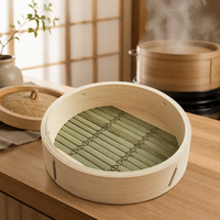 Cuiseur vapeur à 2 niveaux en bambou naturel d'Asie pour Bao Bun, Dim Sum et riz