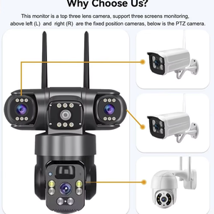 OEM/ODM 6MP năng lượng mặt trời cctv camera an ninh 3 video không dây 4G s-urveillance 4G Thẻ Sim V380 Pro ba ống kính IP PTZ năng lượng mặt trời sạc - Product Image 4