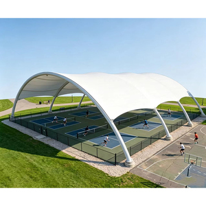 China Manufacturer Flame Retardant Windproof PVDF Tensioned structure Padel Tennis Pickle court sports roof - Product Image 4