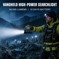 Projecteur LED Haute Puissance 32000mAh USB-C avec Double Ventilateur de Refroidissement, Sangle d'Épaule, Torche d'Urgence pour Pêche Nocturne et Patrouille
