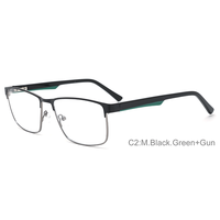 Monture de lunettes optiques carrée en métal massif pour hommes, verres de lecture, verres PC, 4 couleurs disponibles, marque FYHJ