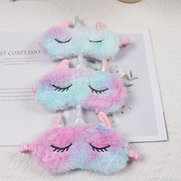 Masque de sommeil coloré pour enfants, masque pour les yeux pour filles, garçons, femmes, masque de sommeil mignon en peluche d'animal, masque pour les yeux en peluche amusant pour dormir