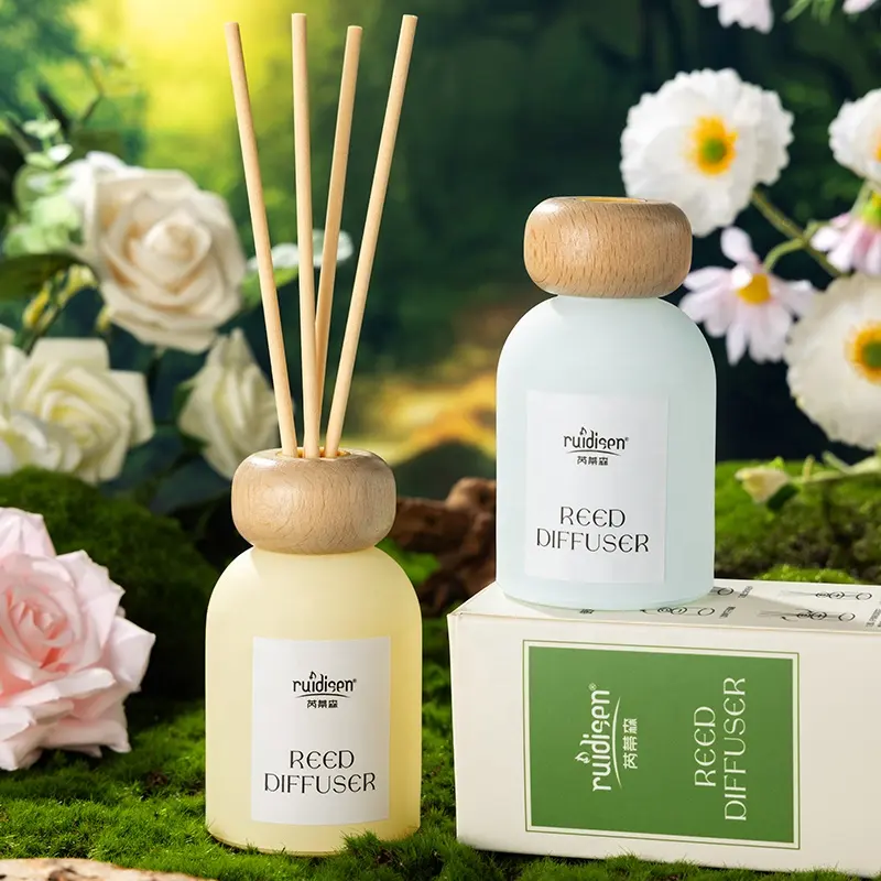Diffuser minyak esensial parfum Dekorasi Rumah, penyebar buluh minyak esensial alami dengan tongkat Aroma 120ML
