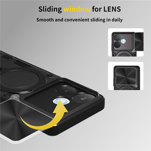 เคสโทรศัพท์ PC TPU ขาตั้งแม่เหล็กหน้าต่างบานเลื่อนซีดีสำหรับ OPPO A5 Pro 5g - Product Image 5