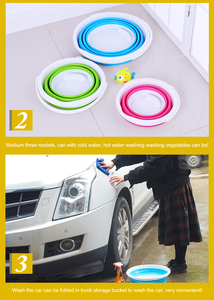 ถังน้ำซักผ้าแบบพับได้,ถังพลาสติกพร้อมหูหิ้วได้ - Product Image 3