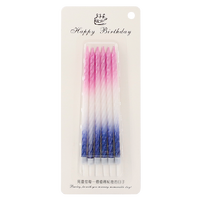 Bougies d'anniversaire en spirale écologiques, sans fumée, non parfumées, faites à la main en cire de paraffine, couleurs dégradées pour Noël et mariages
