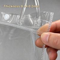 Sacs cadeaux réutilisables en PVC transparent avec poignée en corde, impression sérigraphique pour fêtes de Noël, mariages, cadeaux en gros, logo personnalisé