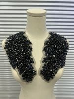 Accessoire de mode à coudre pour vêtements : Appliques 3D en strass de verre, motif fleur, dentelle diamantée et sequins, pour robe de créateur