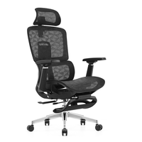 Mobilier de bureau professionnel à dossier haut Chaise pivotante moderne en maille blanche avec appui-tête en tissu