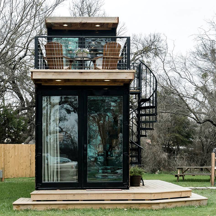 Stacked Two-Story Shipping Container Home Has Roof Terrace Modular Living Tiny House Prefab Houses