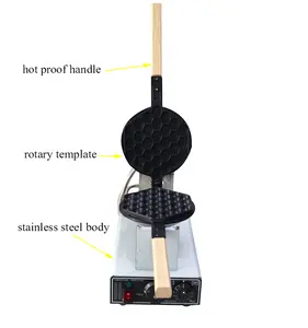 街头小吃机不粘表面电动迷你蛋泡华夫饼机商用带定时器恒温器