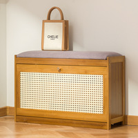 Banc d'entrée de luxe haut de gamme accessible, meuble à chaussures intégré avec siège et tabouret à chaussures pour l'entrée