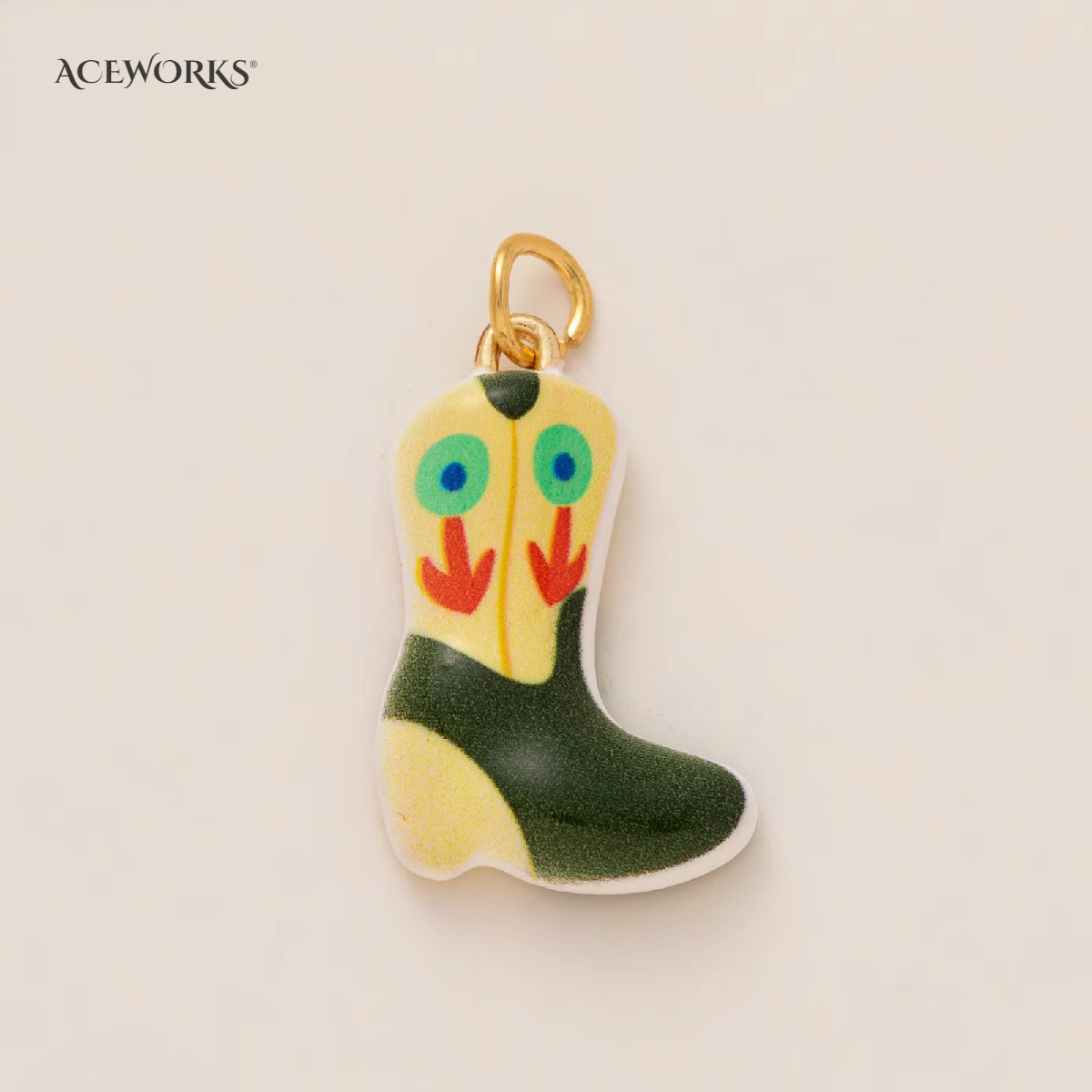 Pop Art Cowboy Boot Pendant A