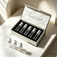 Boîte d'emballage élégante en carton pour parfum, logo personnalisé, kit d'échantillons de luxe pour huile essentielle et parfum