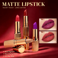 Rouge à lèvres vegan longue tenue personnalisé avec logo, vente en gros, maquillage en marque privée, haute pigmentation, imperméable, fini mat velours