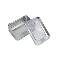 Boîte en fer blanc rectangulaire écologique avec couvercle, logo personnalisé, pour usage industriel (Guangdong), conteneur de stockage, vente en gros directe usine