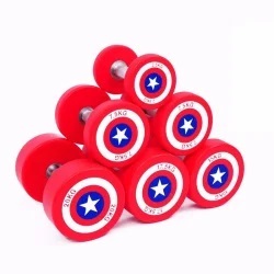 Haltère rond en <span class=keywords><strong>caoutchouc</strong></span> de haute qualité pour la <span class=keywords><strong>musculation</strong></span> en salle de sport, rouge, Captain America, Apu - Product Image 6